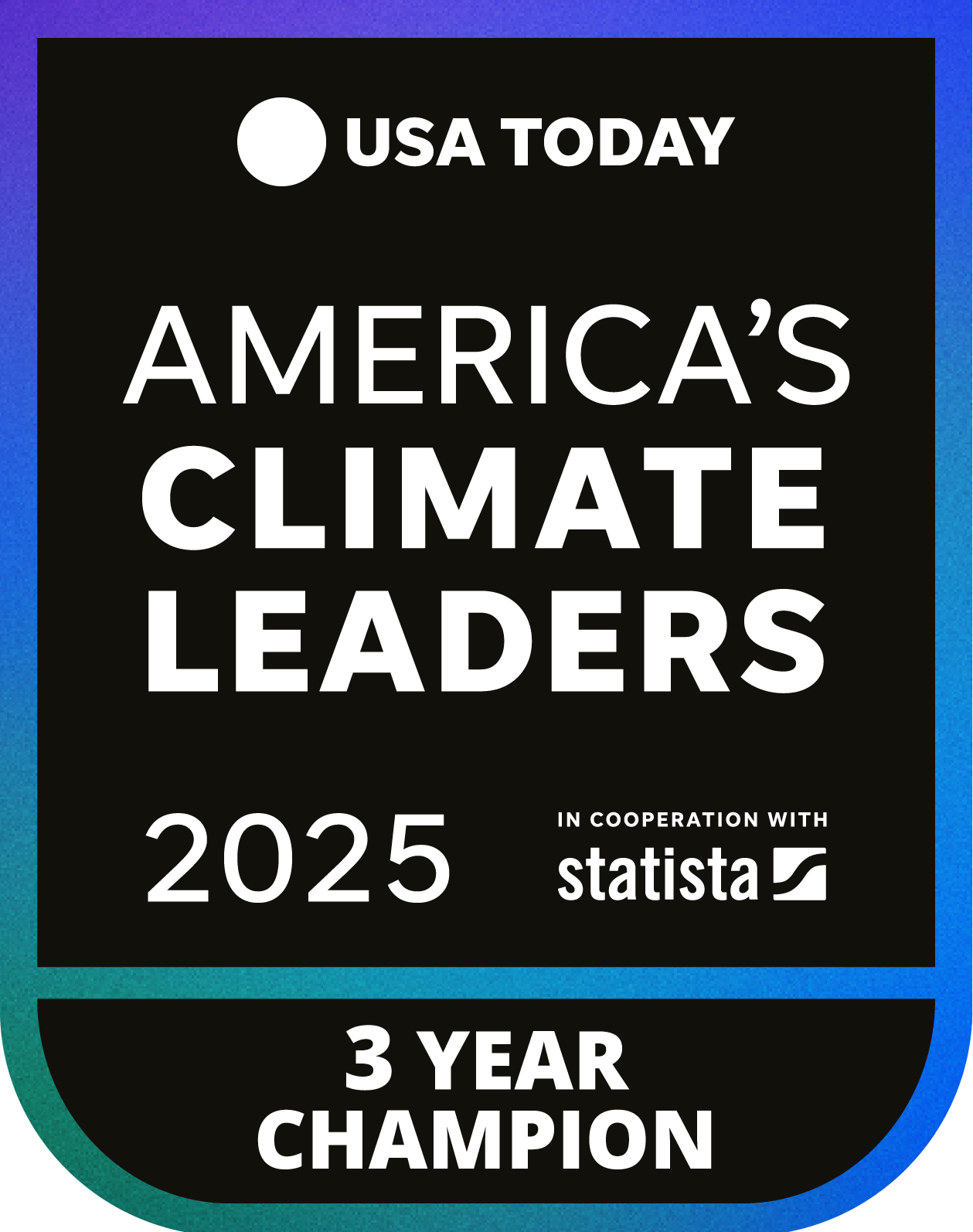 America Climate Leaders 2025, 3 year champion