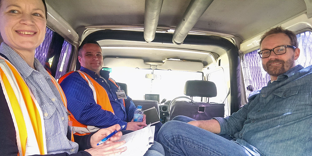 Todd (right) with White Ribbon colleagues Jennifer Adams and Humberto Carolo en route to meet with community partners near Barrick’s Porgera mine in Papua New Guinea.
