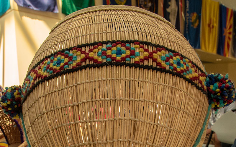 Students participate in traditional Shoshone hand games. “Our culture is connected to the language and sweat lodges,” says Anthony Maggio (pictured in bandana). “You can’t separate them.”