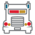 A black truck with red lights