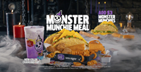 This monster-sized meal includes two Monster Tacos, a Monster Mozzarella Stick, crispy chicken nuggets, curly fries, and a drink—all paired with a limited-edition color-changing Halloween cup, available only with the purchase of the meal.