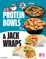 With this new lineup, it’s never been easier for fans to enjoy big flavor, real protein and incredible value all in one place. Try the Jack Wraps and Protein Bowls at Jack in the Box restaurants, on the Jack app, or at jackinthebox.com.