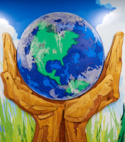Mural artwork from Aptar's Lincolnton, North Carolina facility