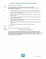 Notice of Annual Meeting of Shareholders
