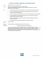 Notice of Annual Meeting of Shareholders