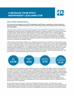 A Message from PPG's Independent Lead Director