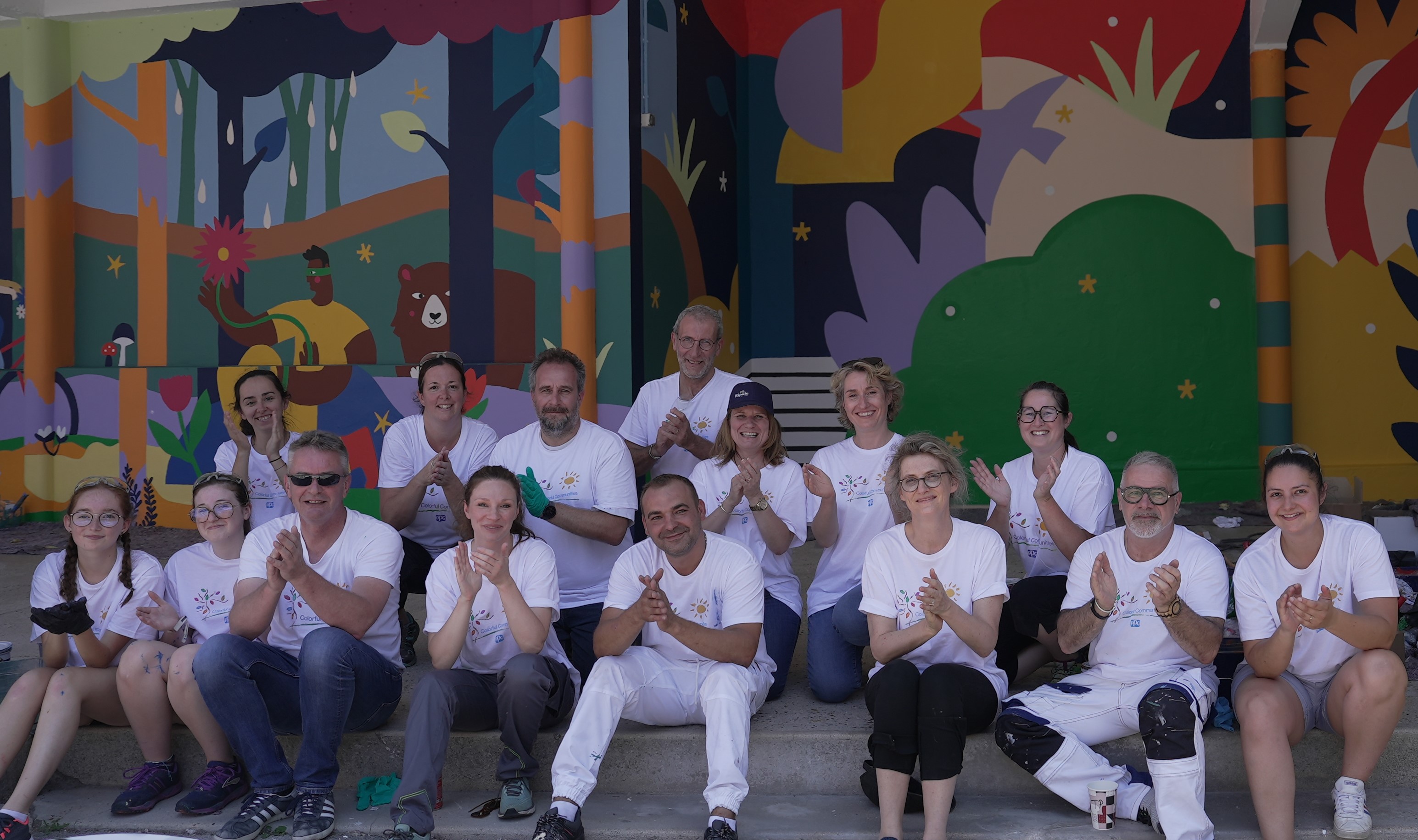PPG volunteers completed a colorful makeover at a primary school in Moreuil, France - one of two projects carried out in the country as part of the company's New Paint for a New Start initiative.