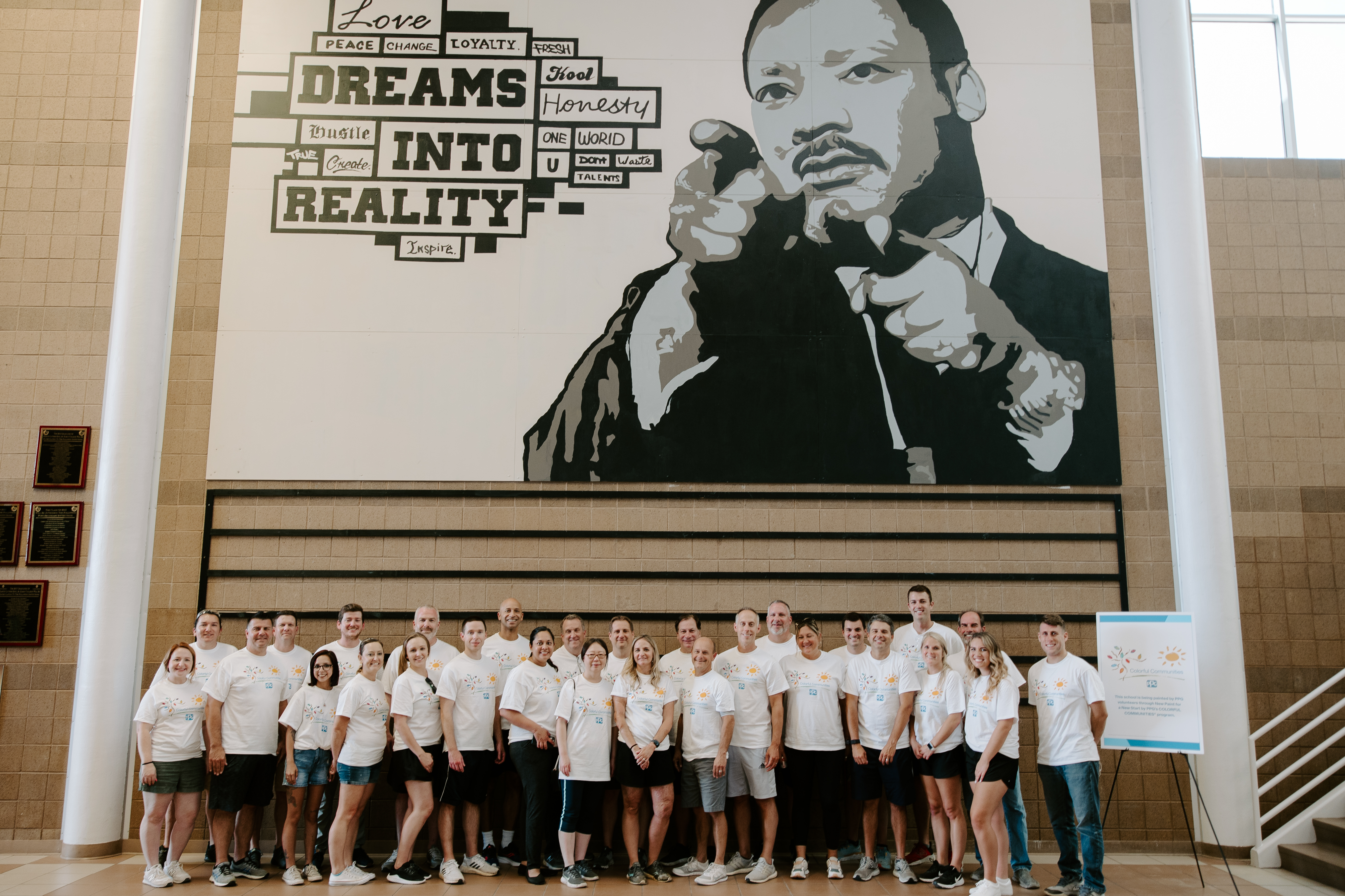 More than 30 employee volunteers beautified the Dr. Martin Luther King, Jr. Early College in Denver as part of PPG’s New Paint for a New Start initiative.